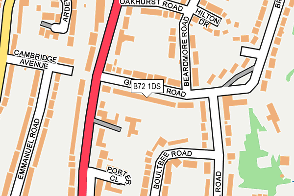 B72 1DS map - OS OpenMap – Local (Ordnance Survey)