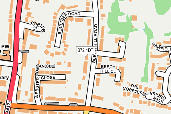 B72 1DT map - OS OpenMap – Local (Ordnance Survey)