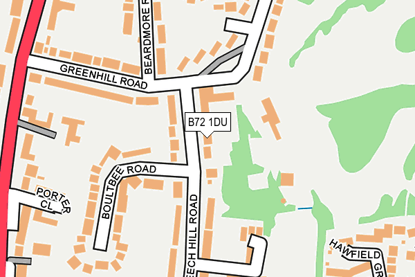 B72 1DU map - OS OpenMap – Local (Ordnance Survey)