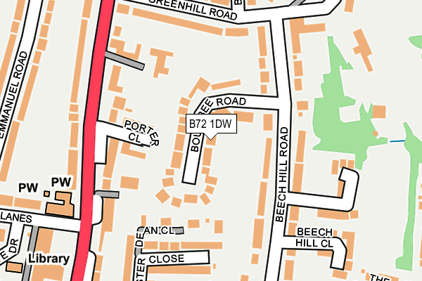 B72 1DW map - OS OpenMap – Local (Ordnance Survey)