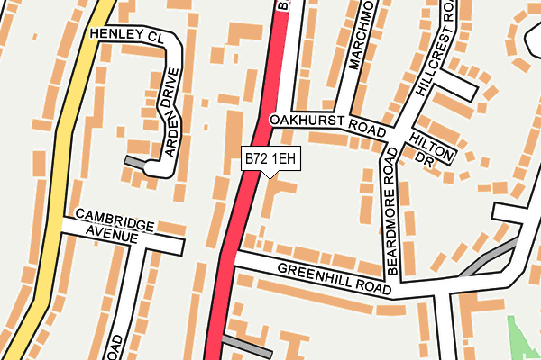 B72 1EH map - OS OpenMap – Local (Ordnance Survey)