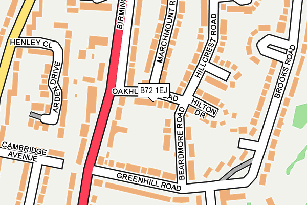 B72 1EJ map - OS OpenMap – Local (Ordnance Survey)