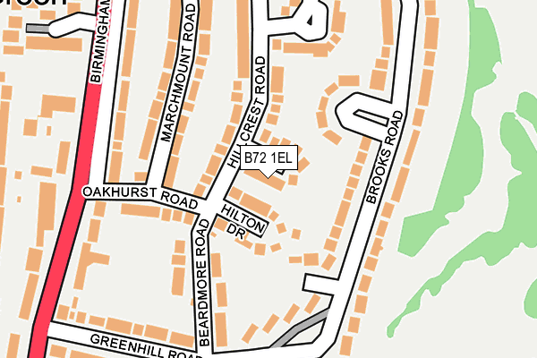 B72 1EL map - OS OpenMap – Local (Ordnance Survey)