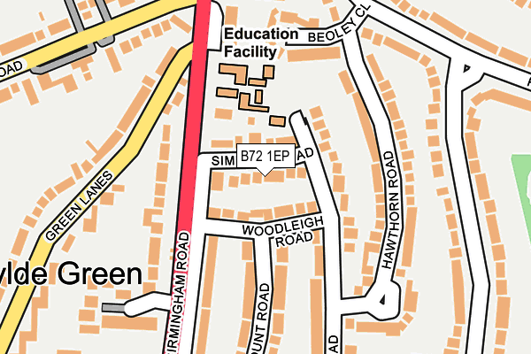 B72 1EP map - OS OpenMap – Local (Ordnance Survey)