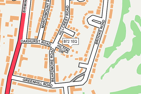 B72 1EQ map - OS OpenMap – Local (Ordnance Survey)