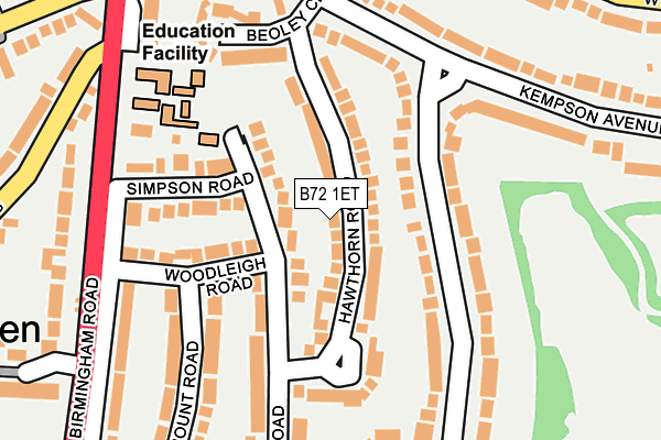 B72 1ET map - OS OpenMap – Local (Ordnance Survey)