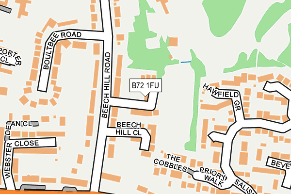 B72 1FU map - OS OpenMap – Local (Ordnance Survey)