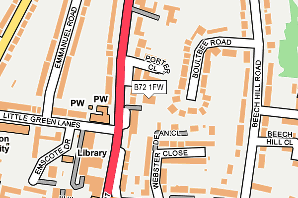 B72 1FW map - OS OpenMap – Local (Ordnance Survey)