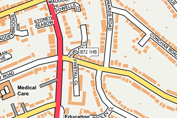 B72 1HB map - OS OpenMap – Local (Ordnance Survey)