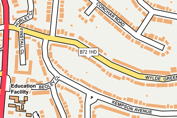 B72 1HD map - OS OpenMap – Local (Ordnance Survey)