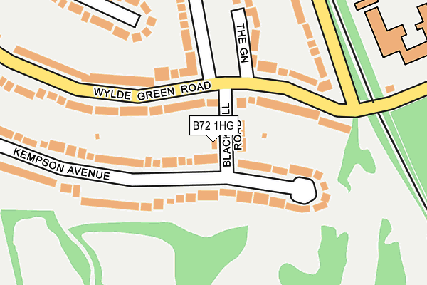 B72 1HG map - OS OpenMap – Local (Ordnance Survey)