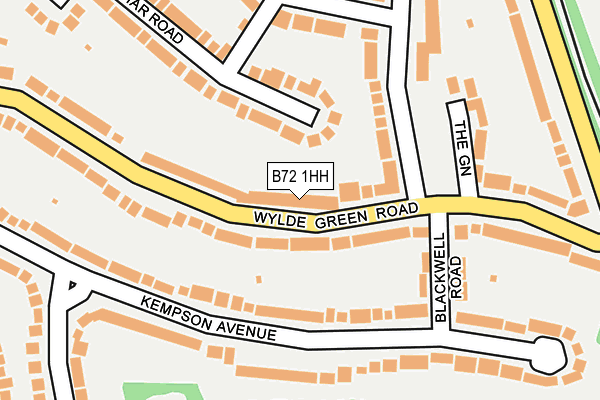 B72 1HH map - OS OpenMap – Local (Ordnance Survey)