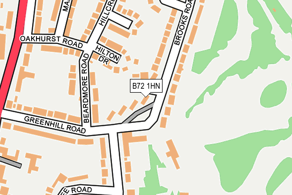 B72 1HN map - OS OpenMap – Local (Ordnance Survey)