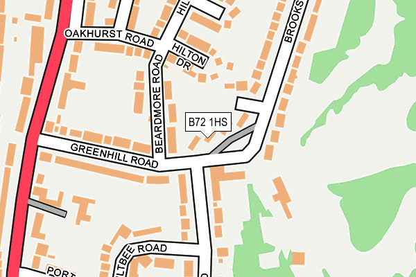 B72 1HS map - OS OpenMap – Local (Ordnance Survey)