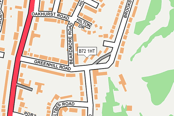 B72 1HT map - OS OpenMap – Local (Ordnance Survey)