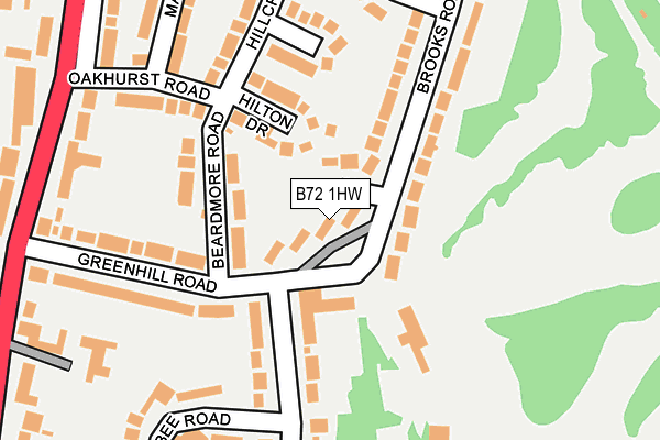 B72 1HW map - OS OpenMap – Local (Ordnance Survey)