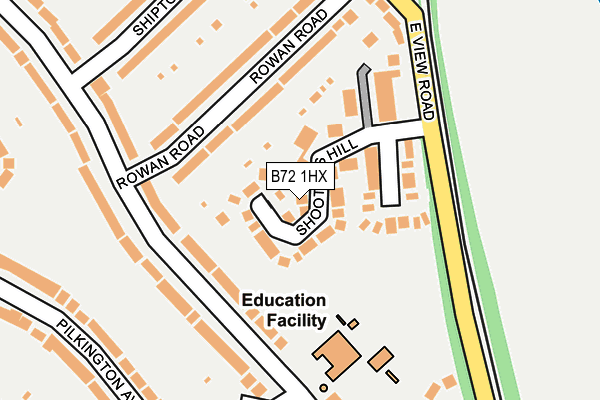 B72 1HX map - OS OpenMap – Local (Ordnance Survey)