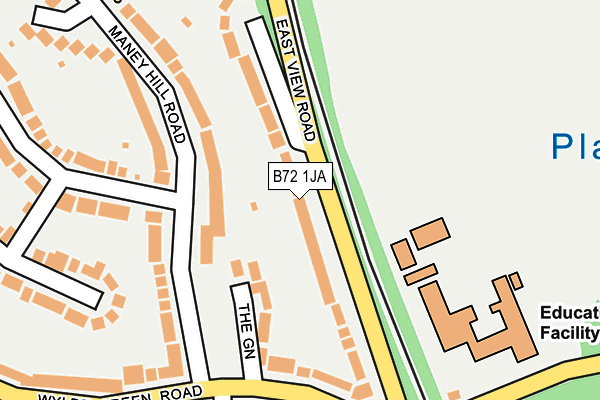 B72 1JA map - OS OpenMap – Local (Ordnance Survey)