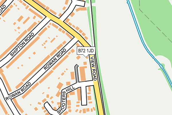 B72 1JD map - OS OpenMap – Local (Ordnance Survey)