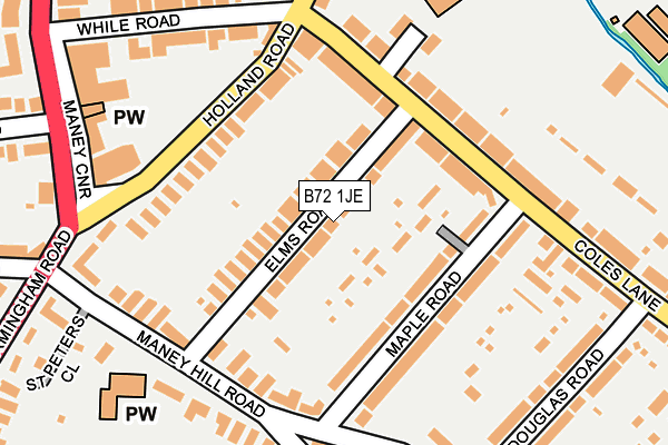 B72 1JE map - OS OpenMap – Local (Ordnance Survey)