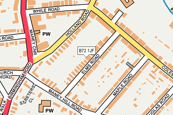 B72 1JF map - OS OpenMap – Local (Ordnance Survey)