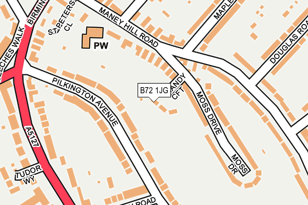B72 1JG map - OS OpenMap – Local (Ordnance Survey)