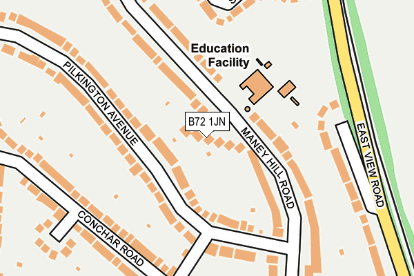 B72 1JN map - OS OpenMap – Local (Ordnance Survey)