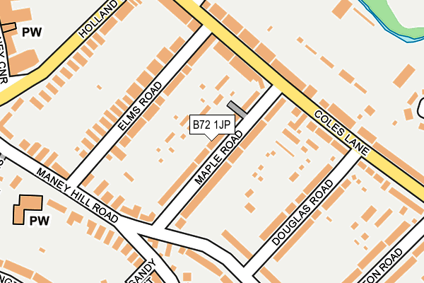 B72 1JP map - OS OpenMap – Local (Ordnance Survey)