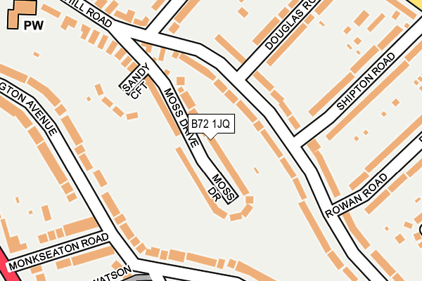 B72 1JQ map - OS OpenMap – Local (Ordnance Survey)