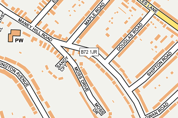 B72 1JR map - OS OpenMap – Local (Ordnance Survey)