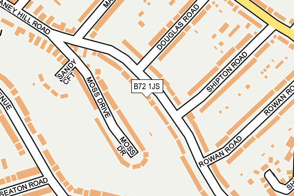 B72 1JS map - OS OpenMap – Local (Ordnance Survey)