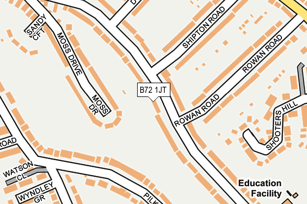 B72 1JT map - OS OpenMap – Local (Ordnance Survey)