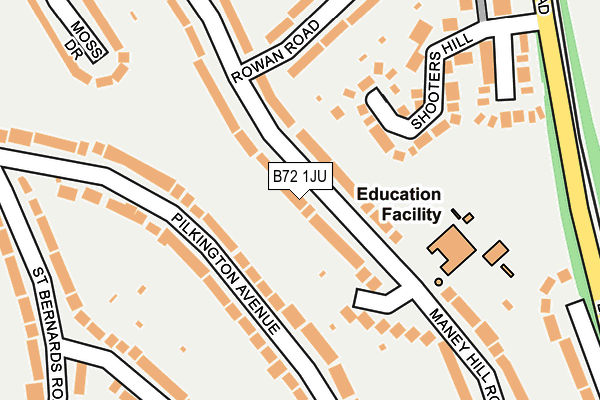 B72 1JU map - OS OpenMap – Local (Ordnance Survey)