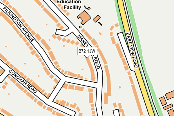 B72 1JW map - OS OpenMap – Local (Ordnance Survey)