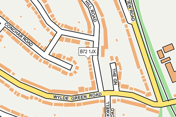 B72 1JX map - OS OpenMap – Local (Ordnance Survey)