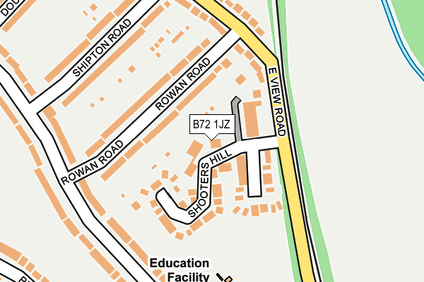 B72 1JZ map - OS OpenMap – Local (Ordnance Survey)
