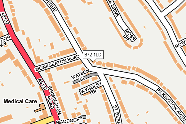 B72 1LD map - OS OpenMap – Local (Ordnance Survey)