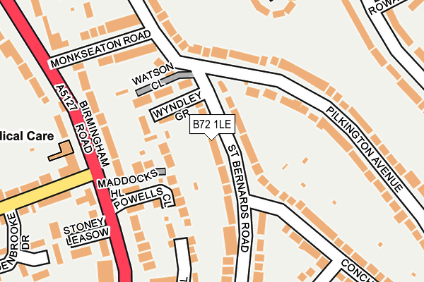 B72 1LE map - OS OpenMap – Local (Ordnance Survey)