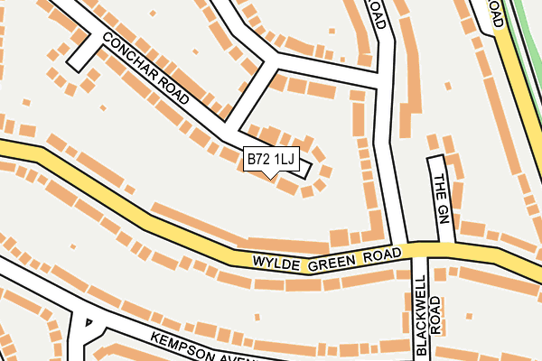 B72 1LJ map - OS OpenMap – Local (Ordnance Survey)