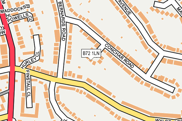 B72 1LN map - OS OpenMap – Local (Ordnance Survey)