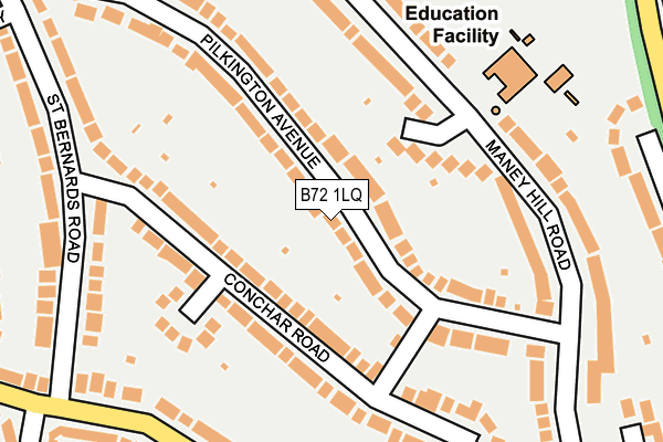 B72 1LQ map - OS OpenMap – Local (Ordnance Survey)