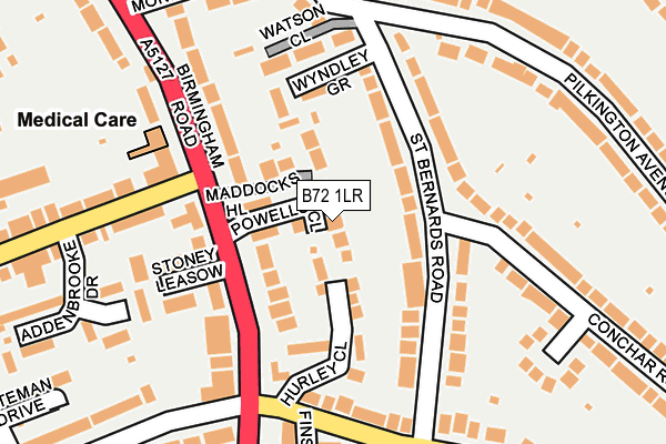 B72 1LR map - OS OpenMap – Local (Ordnance Survey)