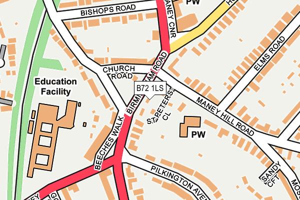 B72 1LS map - OS OpenMap – Local (Ordnance Survey)