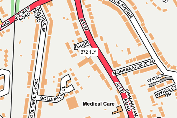 B72 1LY map - OS OpenMap – Local (Ordnance Survey)