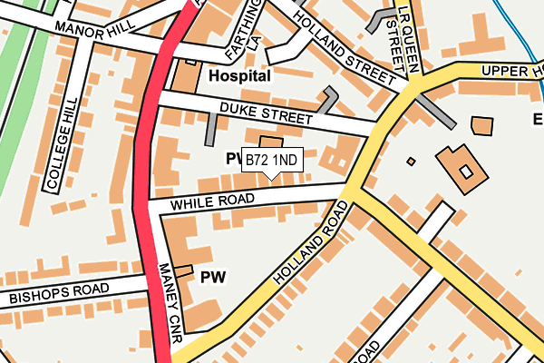 B72 1ND map - OS OpenMap – Local (Ordnance Survey)