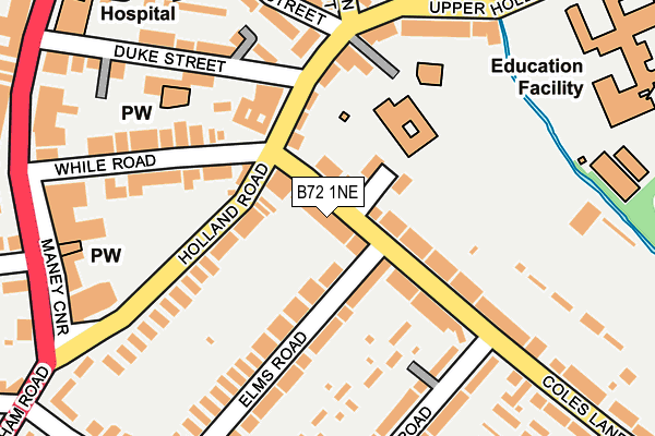 B72 1NE map - OS OpenMap – Local (Ordnance Survey)