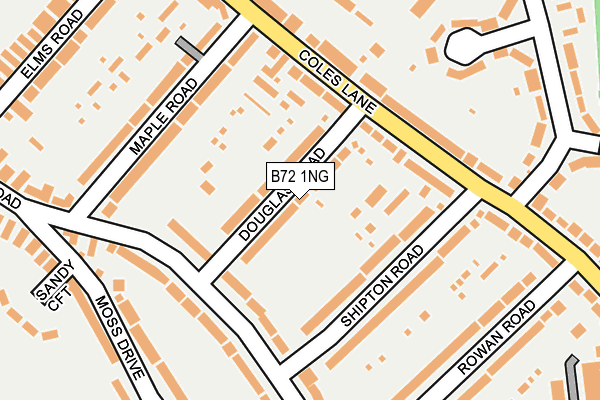 B72 1NG map - OS OpenMap – Local (Ordnance Survey)
