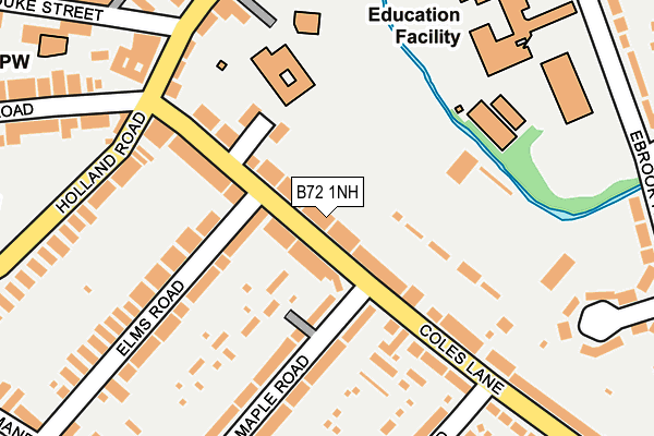 B72 1NH map - OS OpenMap – Local (Ordnance Survey)