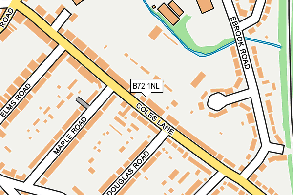 B72 1NL map - OS OpenMap – Local (Ordnance Survey)