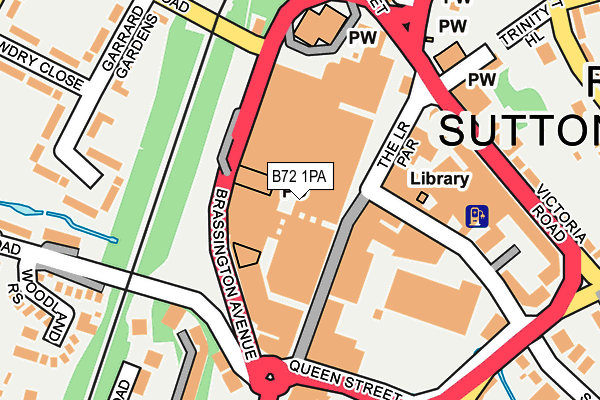 B72 1PA map - OS OpenMap – Local (Ordnance Survey)